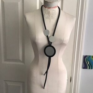 Rubber and metal funky necklace